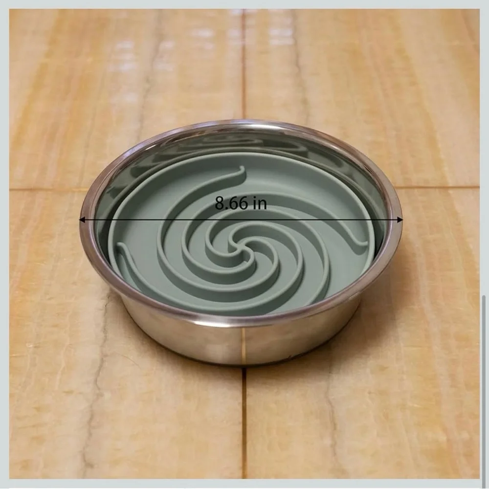 Bifeaw Silicone Slow Feeder Dog Bowl Non Slip Suction Green 7.5”